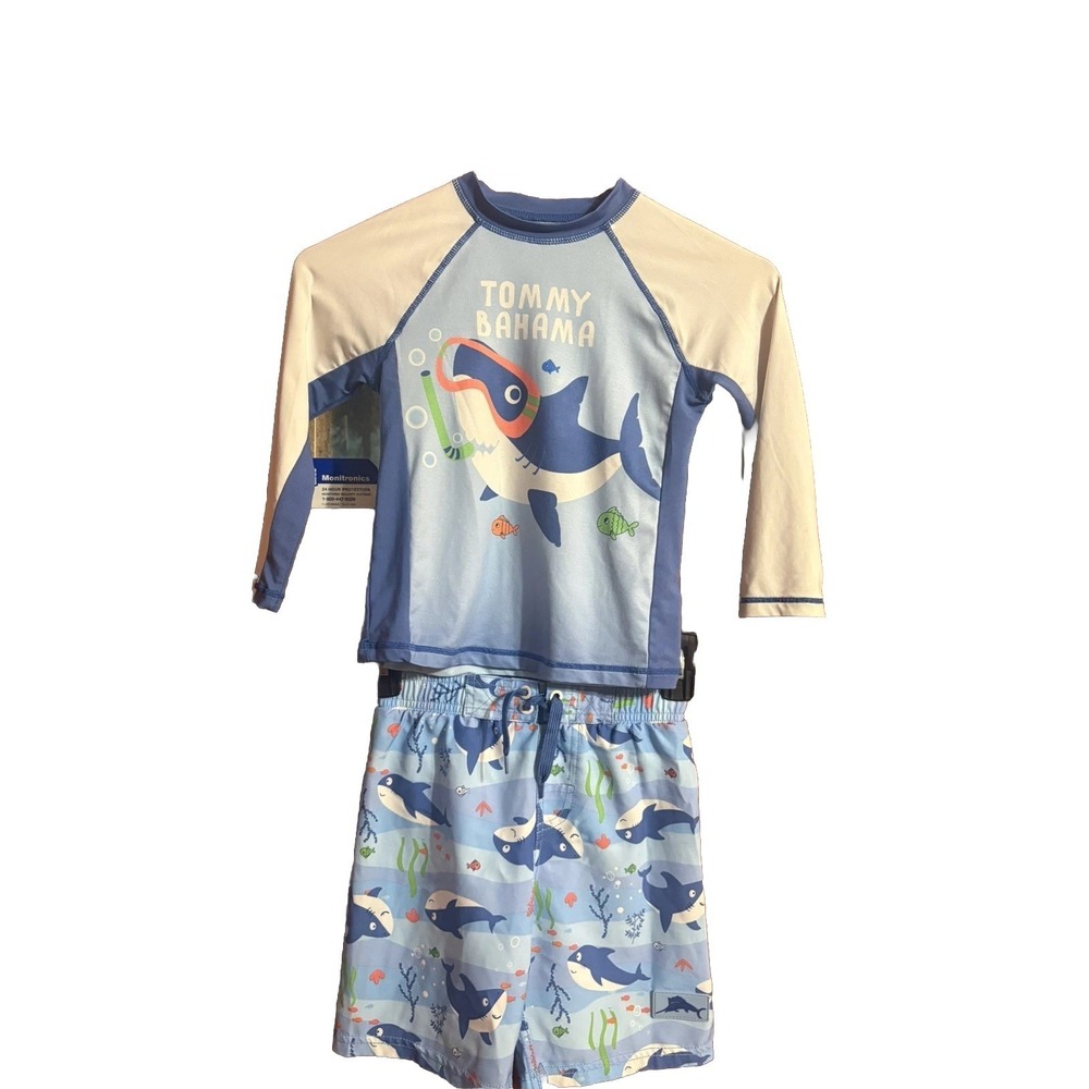 Tommy Bahama Boys 2 Piece Swim Set Shark Size 5